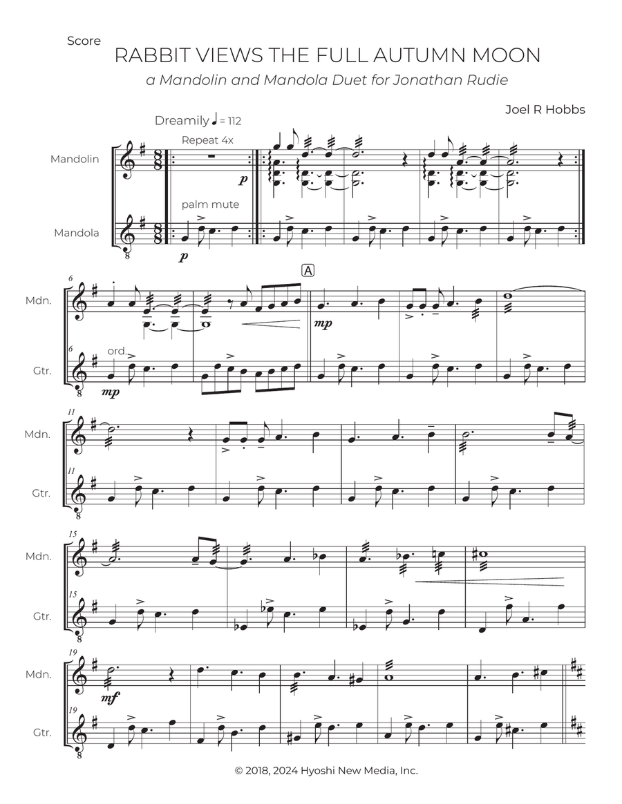 Rabbit Views the Full Autumn Moon Chamber Music scores gallery preview page 2