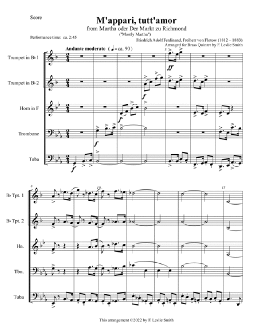 M'appari tutt' amor (“Mostly Martha”) Brass Ensemble scores gallery preview page 2