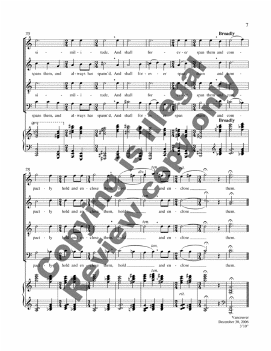 On the Beach at Night Alone 4-Part scores gallery preview page 5