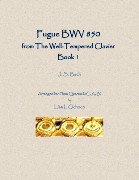 Fugue BWV 850 from The Well-Tempered Clavier, Book 1 for Flute Quartet (2C, A, B) image number null