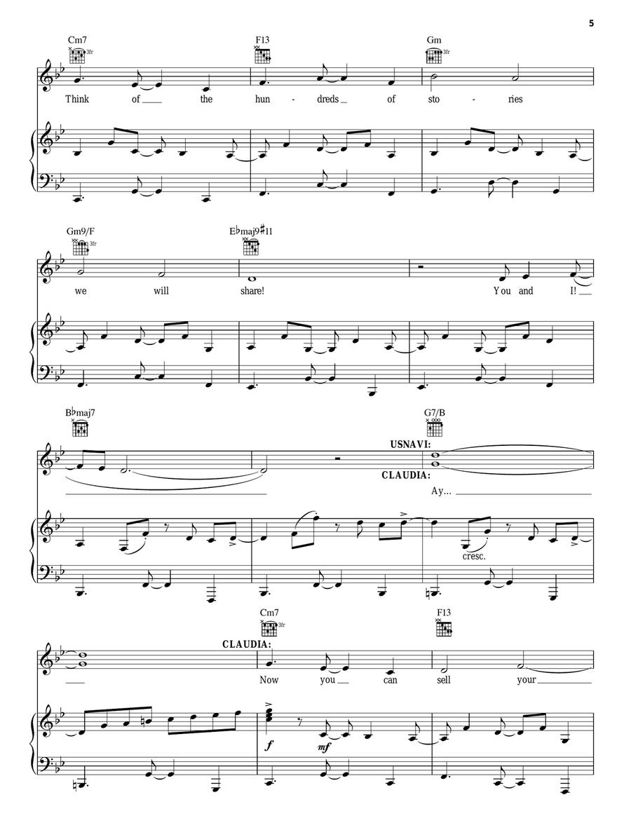 Hundreds Of Stories (from In The Heights: The Musical) Piano, Vocal, Guitar scores gallery preview page 5