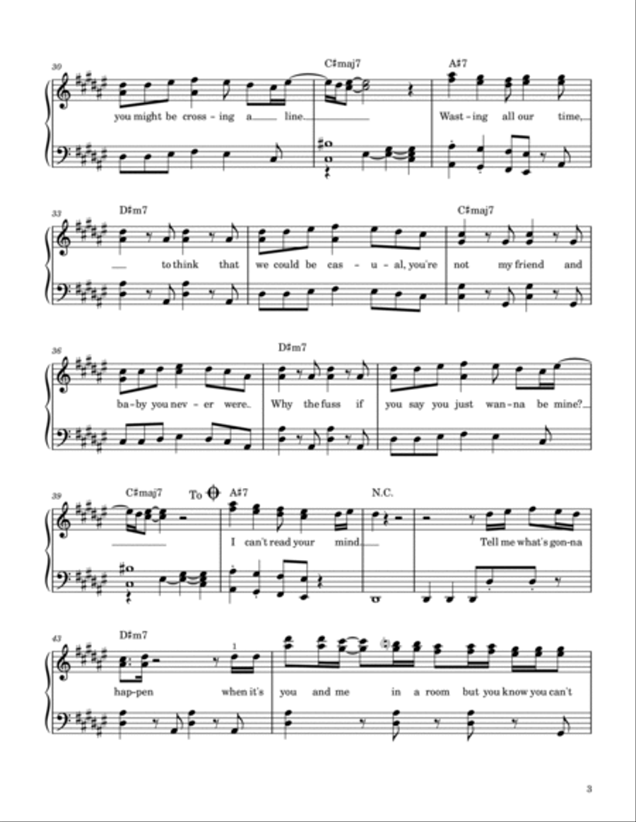 Read Your Mind Piano Solo scores gallery preview page 3