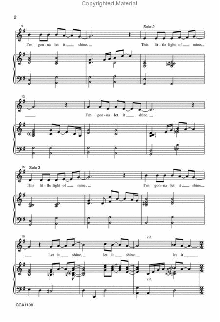 This Little Light of Mine (Unison/Two-part) Unison Choir scores gallery preview page 3