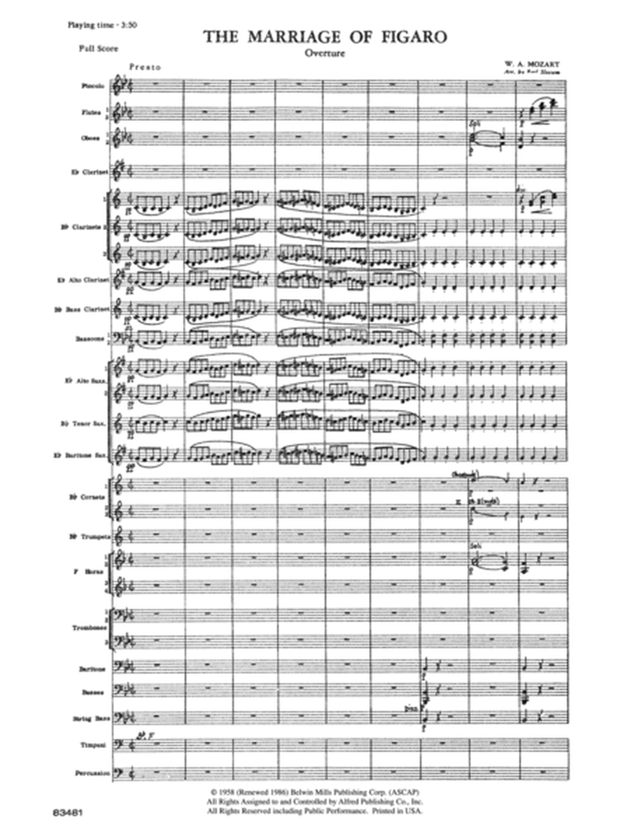 The Marriage of Figaro Overture: Score