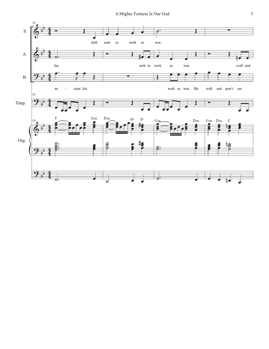A Mighty Fortress Is Our God (Vocal Trio - (SAB) 3-Part scores gallery preview page 5