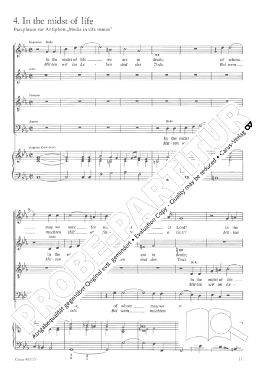 Funeral music of Queen Mary 4-Part scores gallery preview page 12