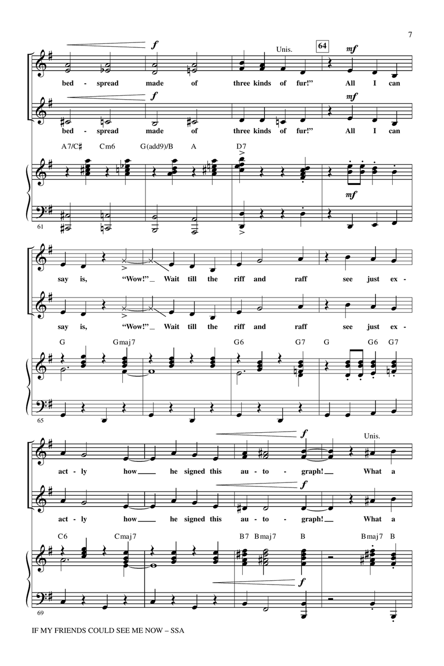 If My Friends Could See Me Now (from Sweet Charity) SSA scores gallery preview page 6