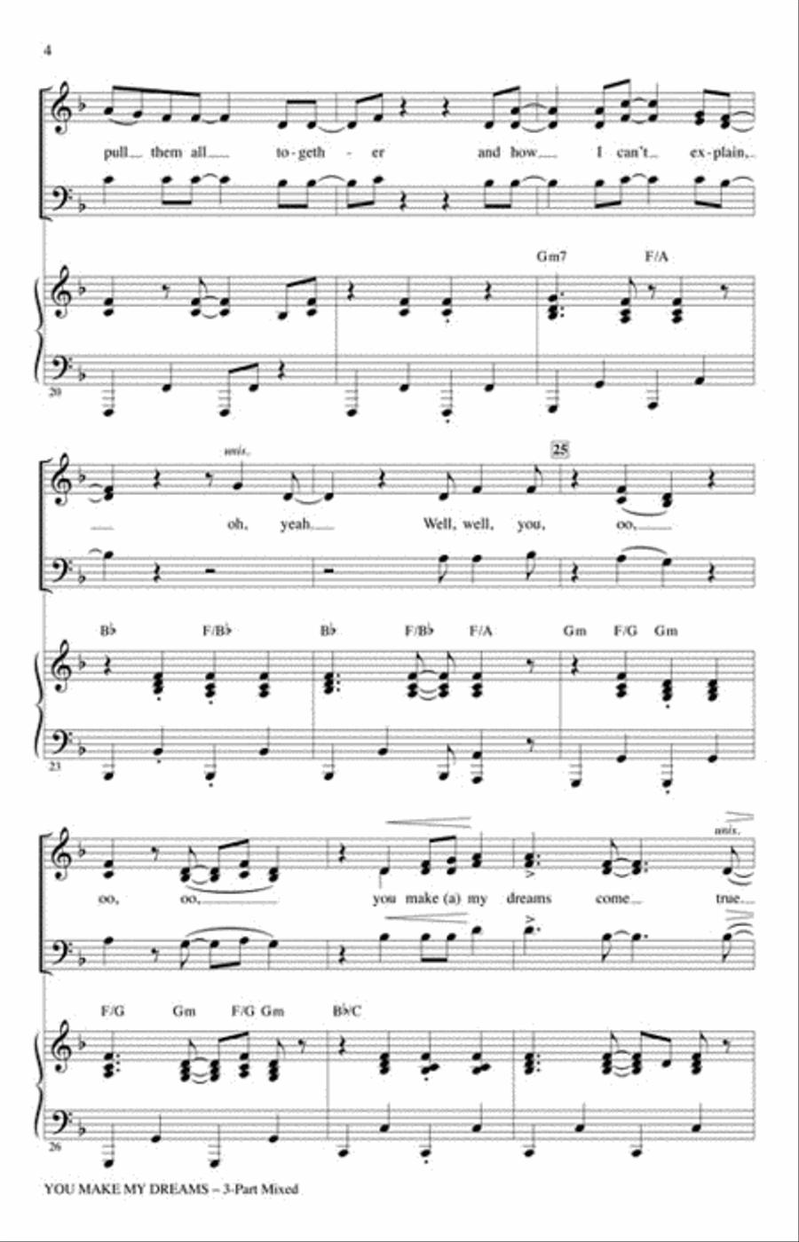You Make My Dreams 3-Part scores gallery preview page 4