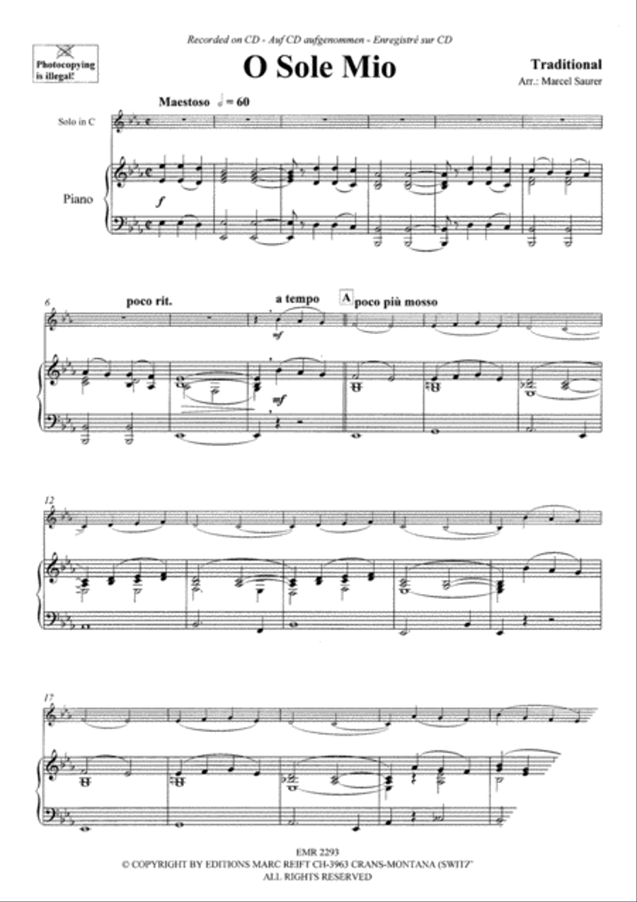 O Sole Mio O Sole Mio Double Bass scores gallery preview page 3