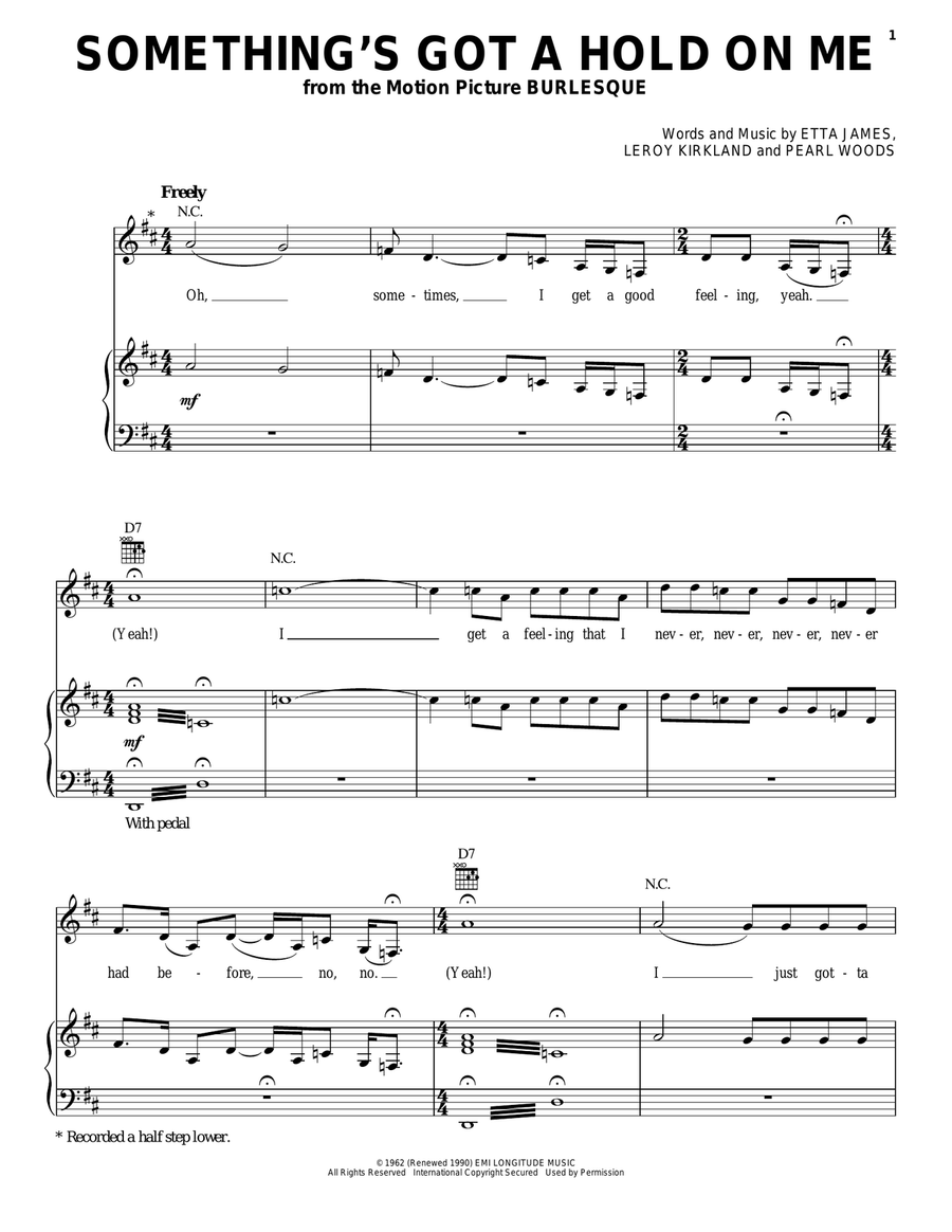 Something's Got A Hold On Me Piano, Vocal, Guitar scores gallery preview page 1