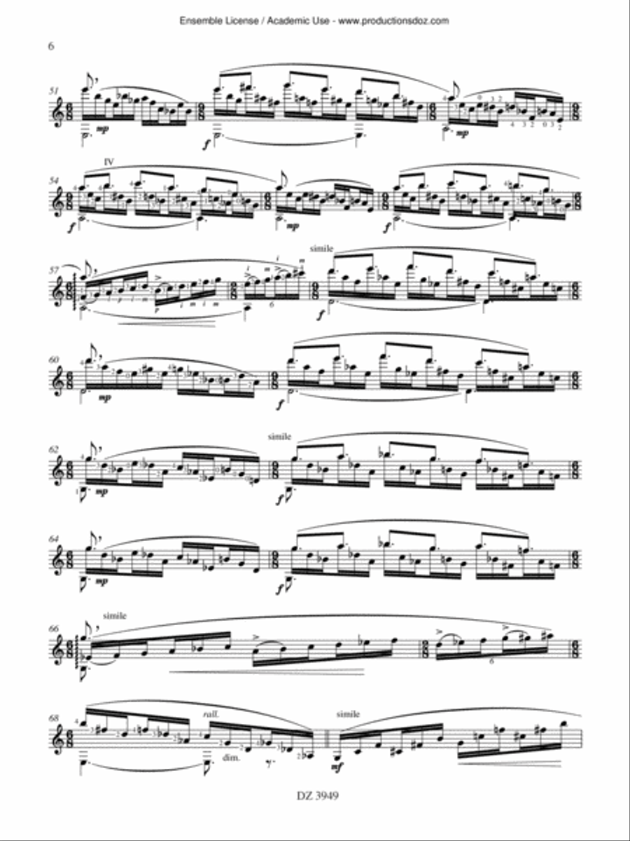 Four Sinister Studies Classical Guitar scores gallery preview page 6