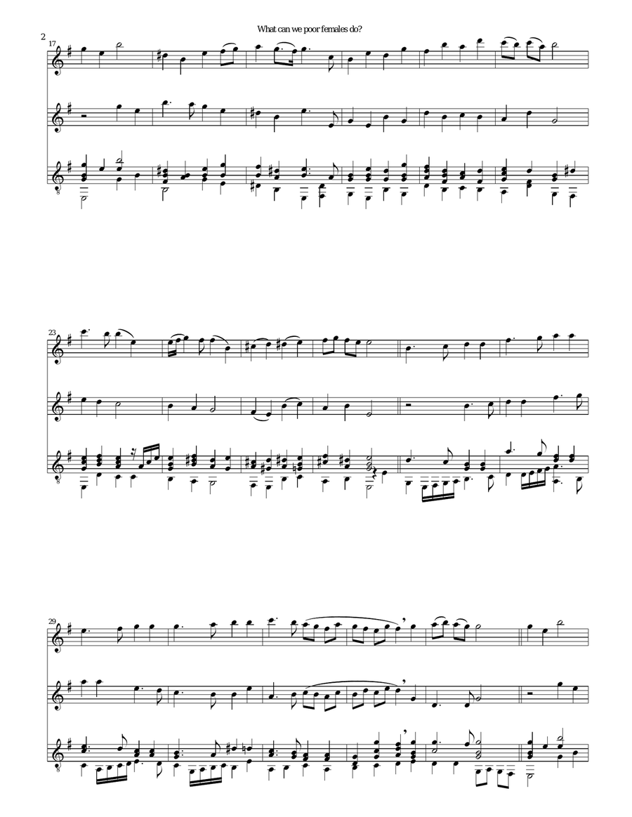 What can we poor females do for 2 flutes and guitar Small Ensemble scores gallery preview page 2