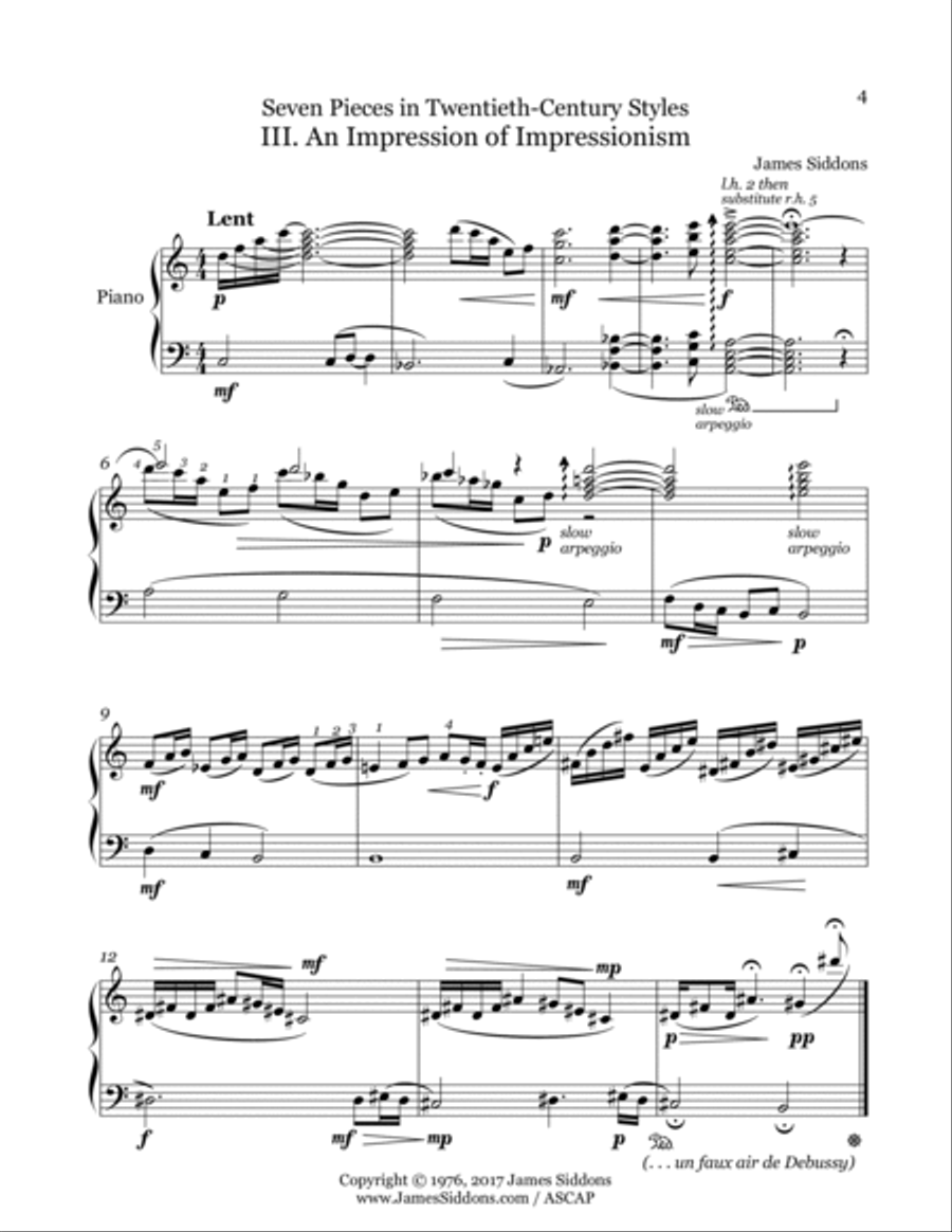 Seven Pieces in Twentieth-Century Styles Piano Solo scores gallery preview page 5