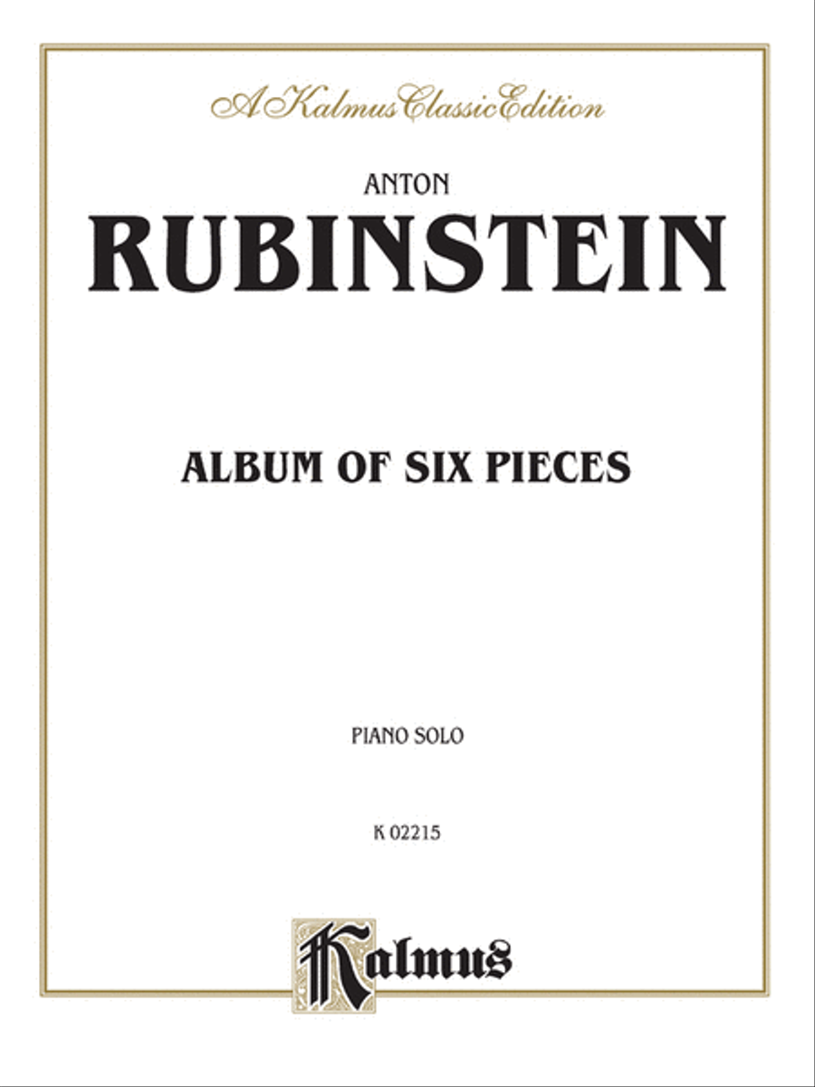 Album of Six Pieces Piano Solo scores gallery preview page 1