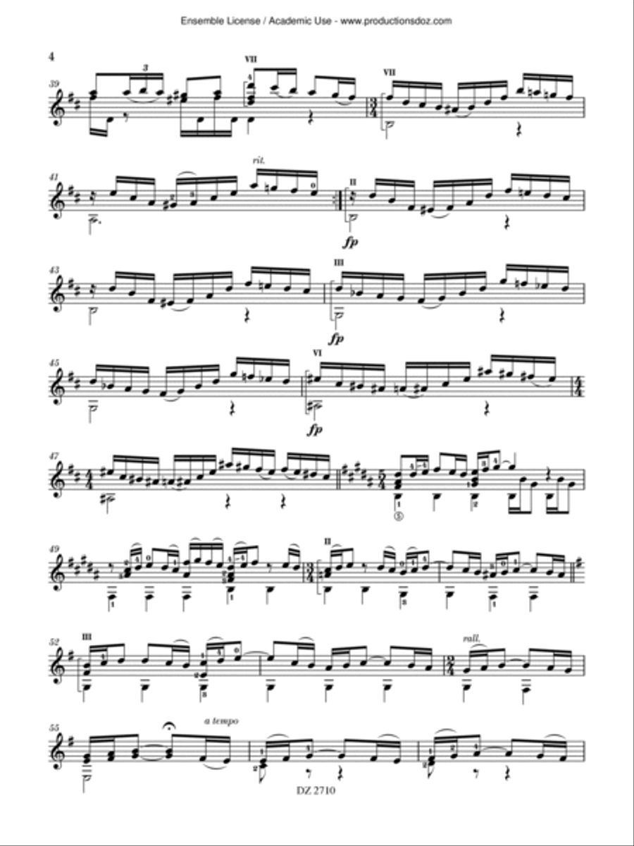 Sonata No. 2 Classical Guitar scores gallery preview page 4