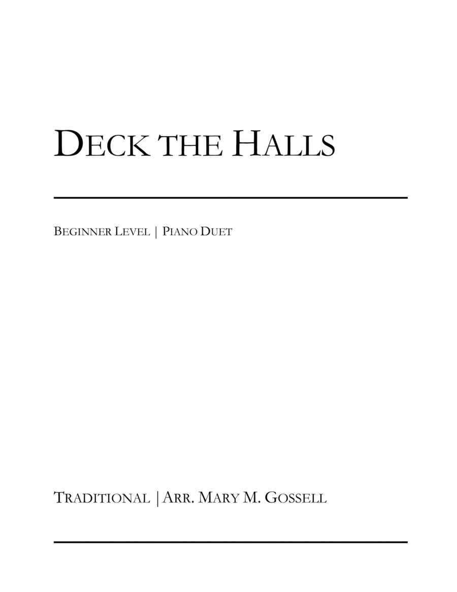 Deck the Halls Piano Duet image number null