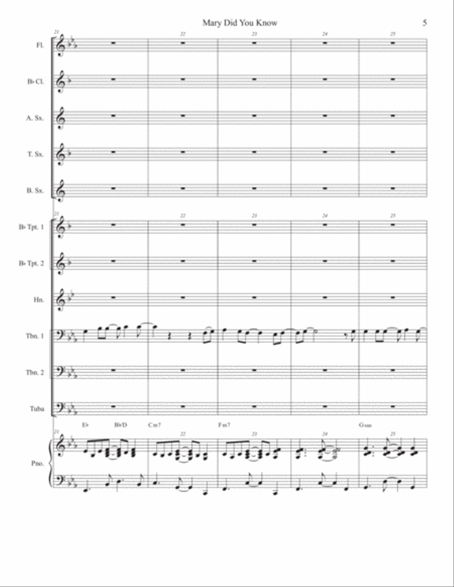 Mary, Did You Know? Mary, Did You Know? Small Ensemble scores gallery preview page 5
