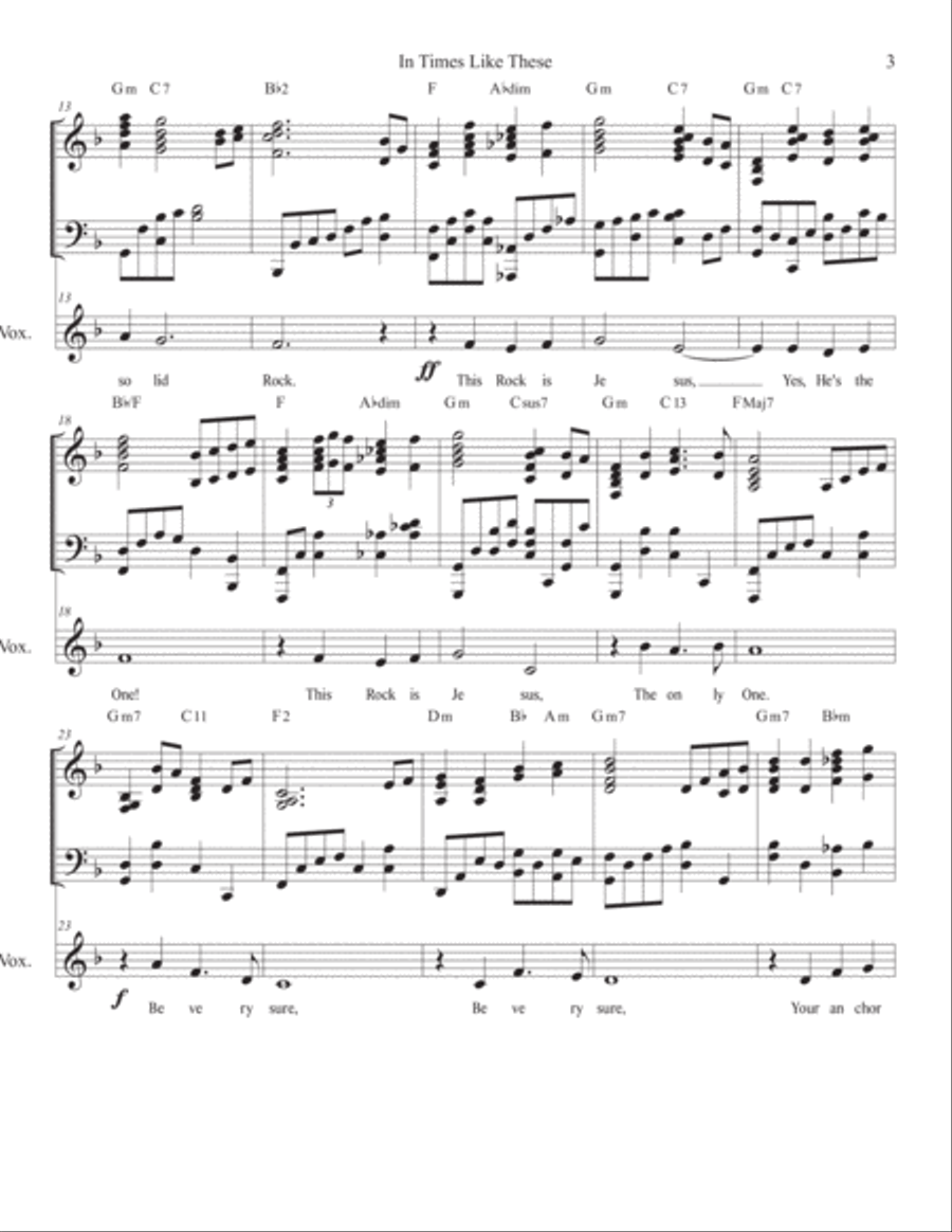 In Times Like These Vocal Solo - Quartet In Times Like These Vocal Solo - Quartet Choir scores gallery preview page 3