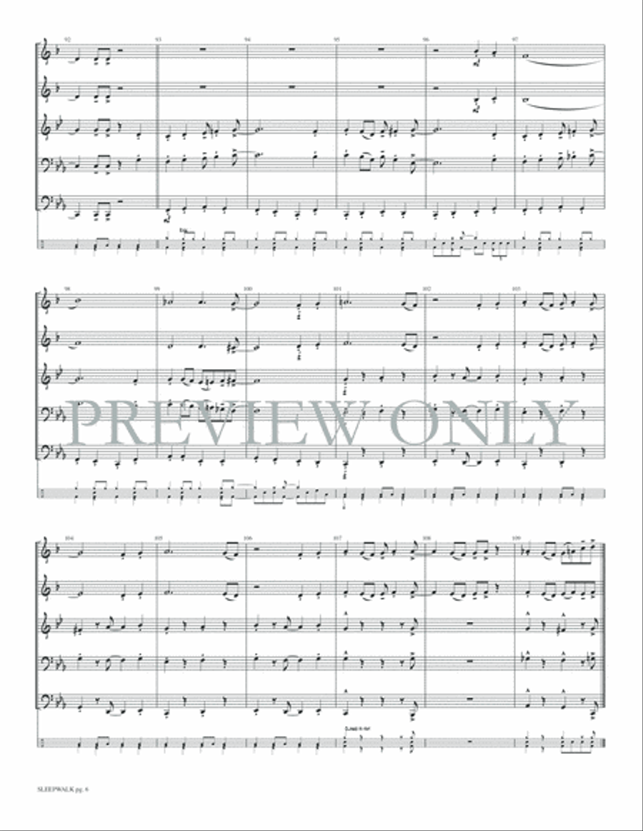 Sleepwalk Sleepwalk Brass Ensemble scores gallery preview page 8