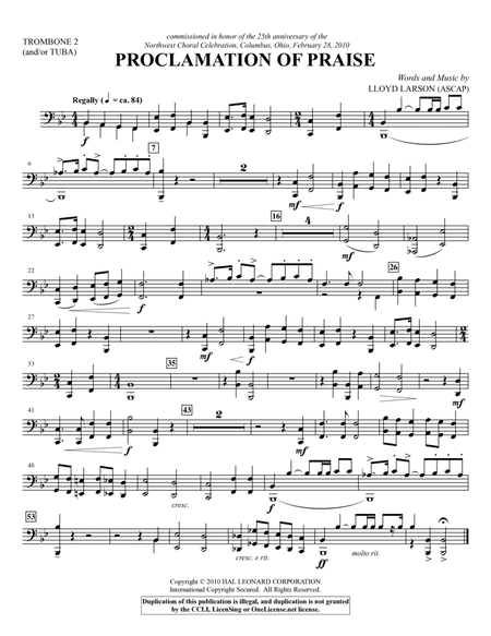 Proclamation Of Praise - Trombone 2/Tuba