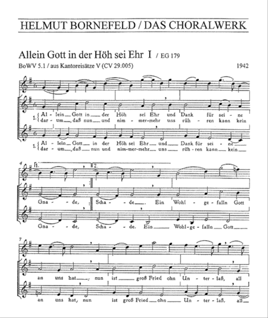 To God on high alone be praised (Allein Gott in der Hoh sei Ehr) SSAA scores gallery preview page 1