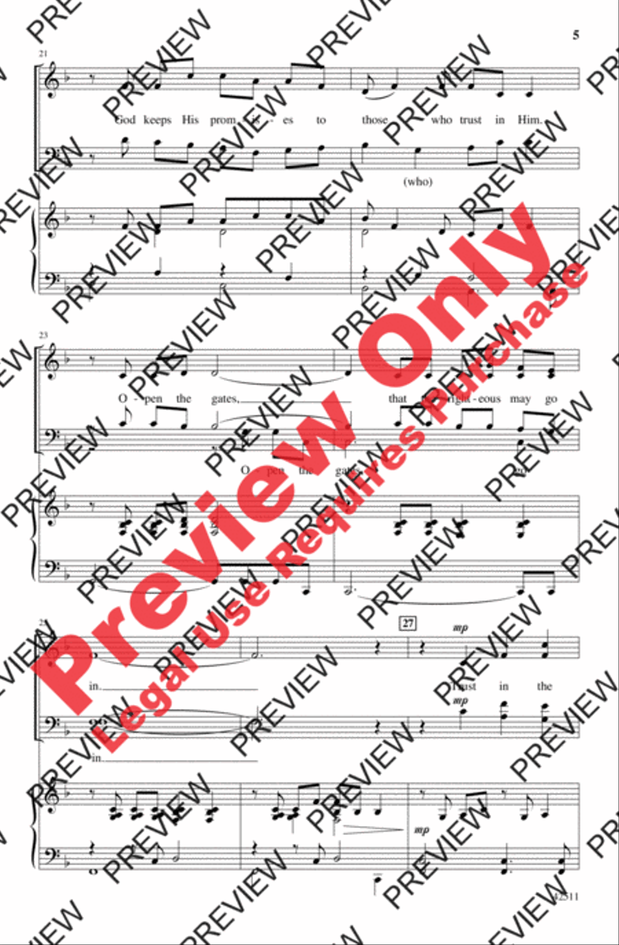 Open the Gates 4-Part scores gallery preview page 5