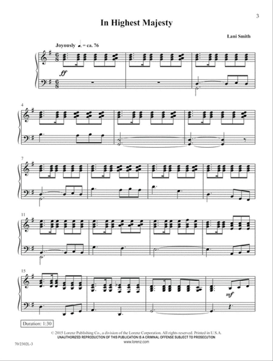 Play a New Song to the Lord Piano Solo scores gallery preview page 3