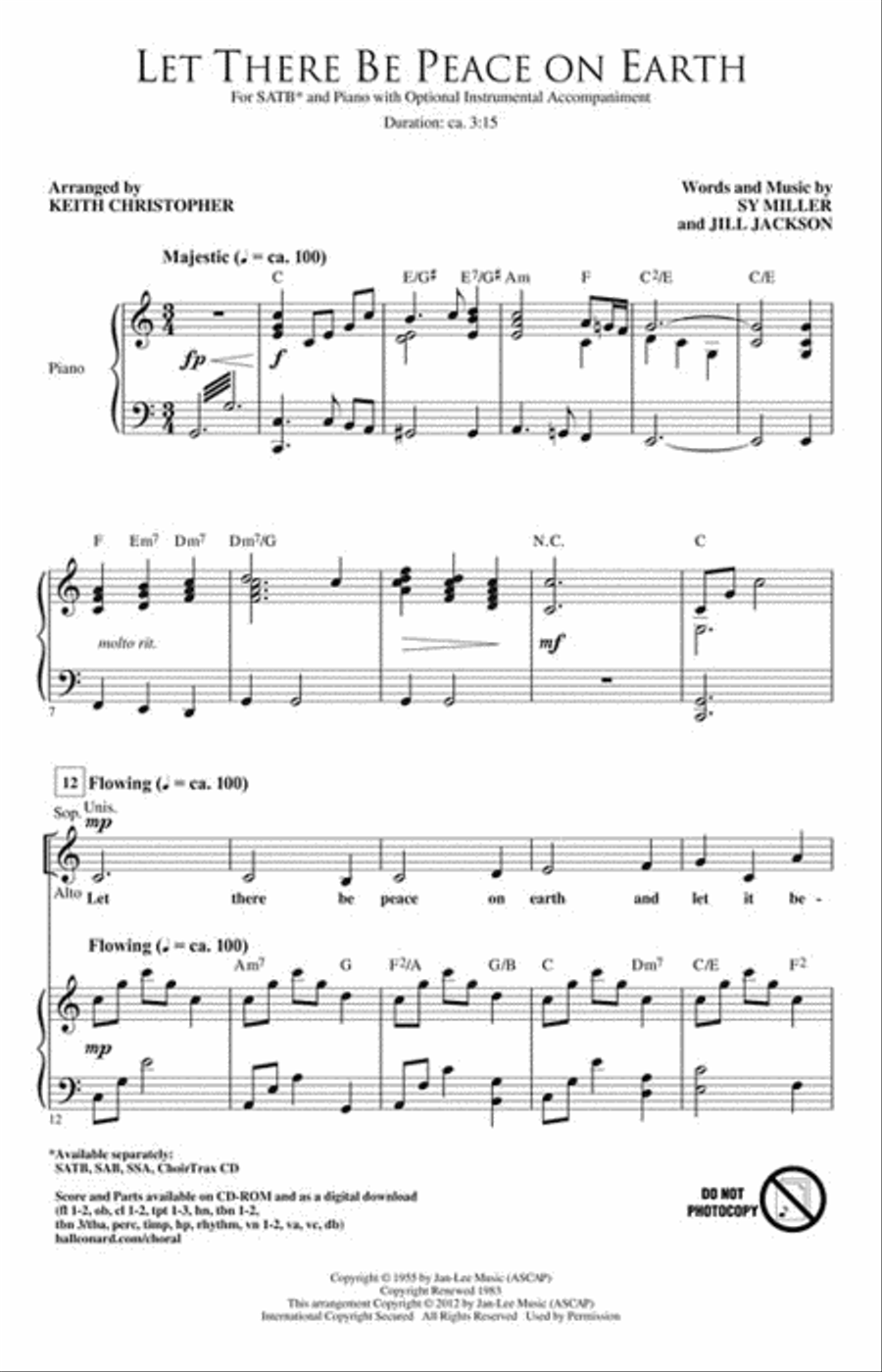 Let There Be Peace On Earth Choir scores gallery preview page 2