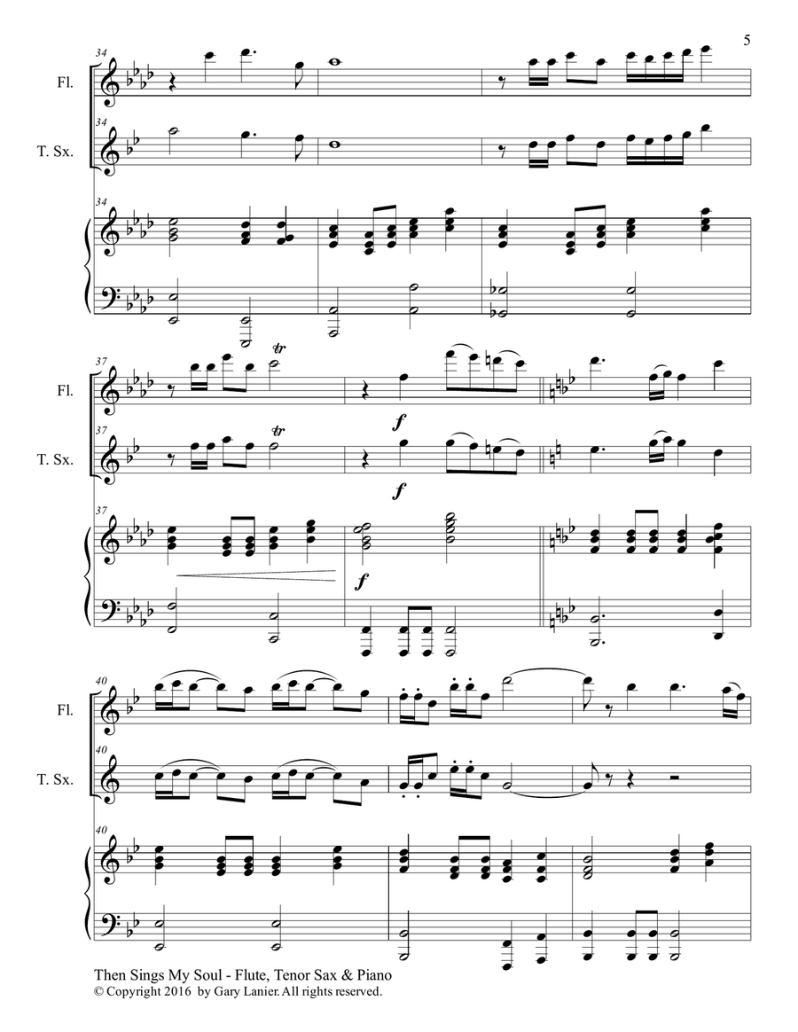 Trios for 3 GREAT HYMNS (Flute & Tenor Sax with Piano and Parts) Trios for 3 GREAT HYMNS (Flute & Tenor Sax with Piano and Parts) Woodwind Duet scores gallery preview page 6