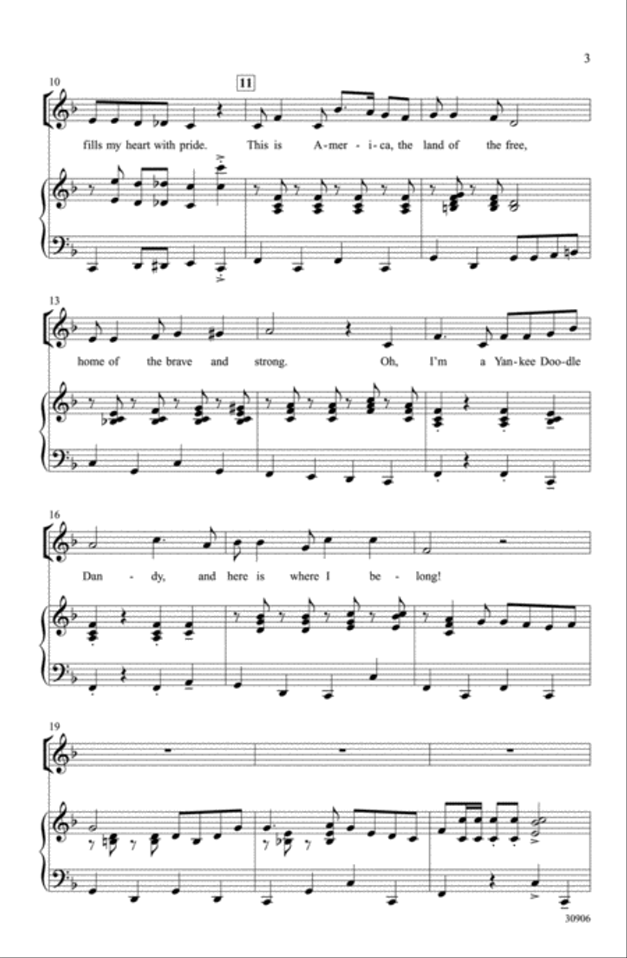 Yankee Doodle Song 2-Part scores gallery preview page 3