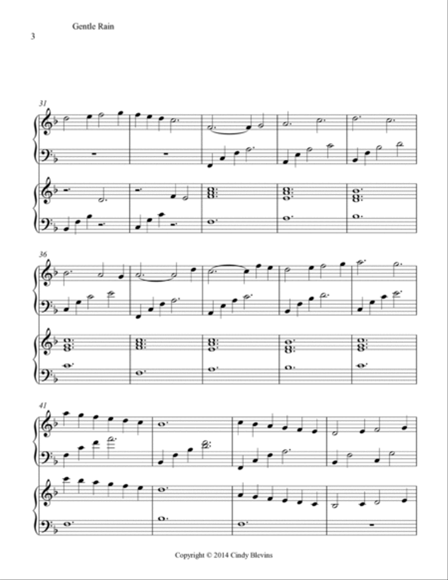 Gentle Rain, for Harp Duet Harp scores gallery preview page 4