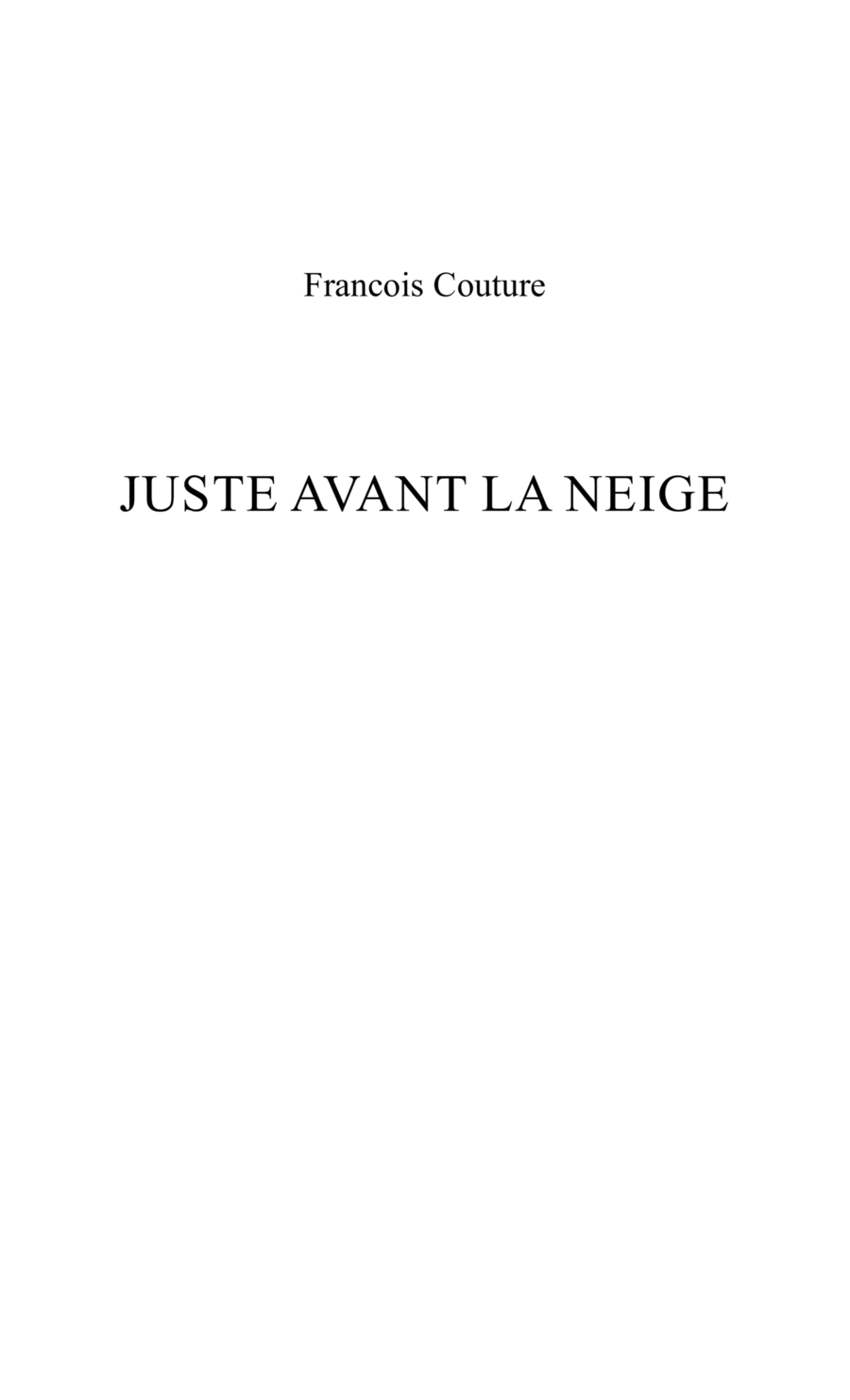 AVANT LA NEIGE AVANT LA NEIGE String Orchestra scores gallery preview page 1