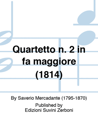 Book cover for Quartetto n. 2 in fa maggiore (1814)