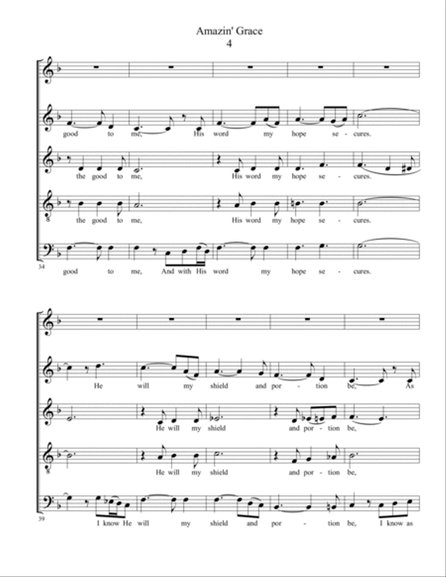 Amazing Grace Small Ensemble scores gallery preview page 4