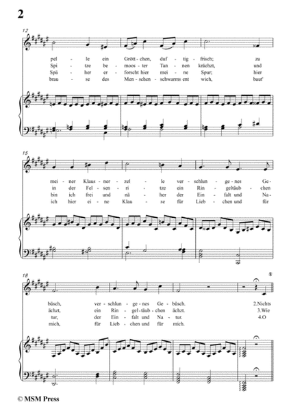 Schubert-Die Einsiedelei(The Hermitage),in F sharp Major,D.393,for Voice&Piano image number null