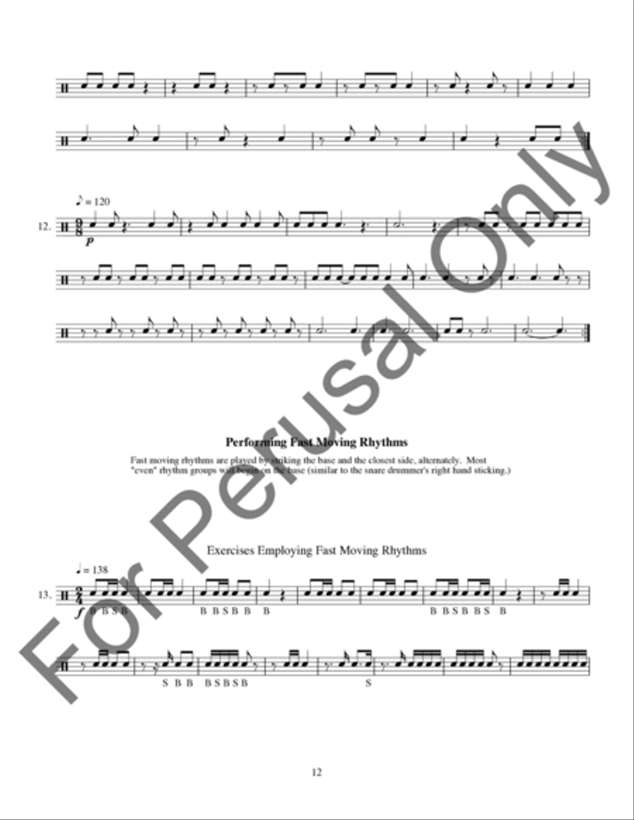 Techniques and Exercises for Playing Triangle, Tambourine, and Castagnets Percussion scores gallery preview page 13