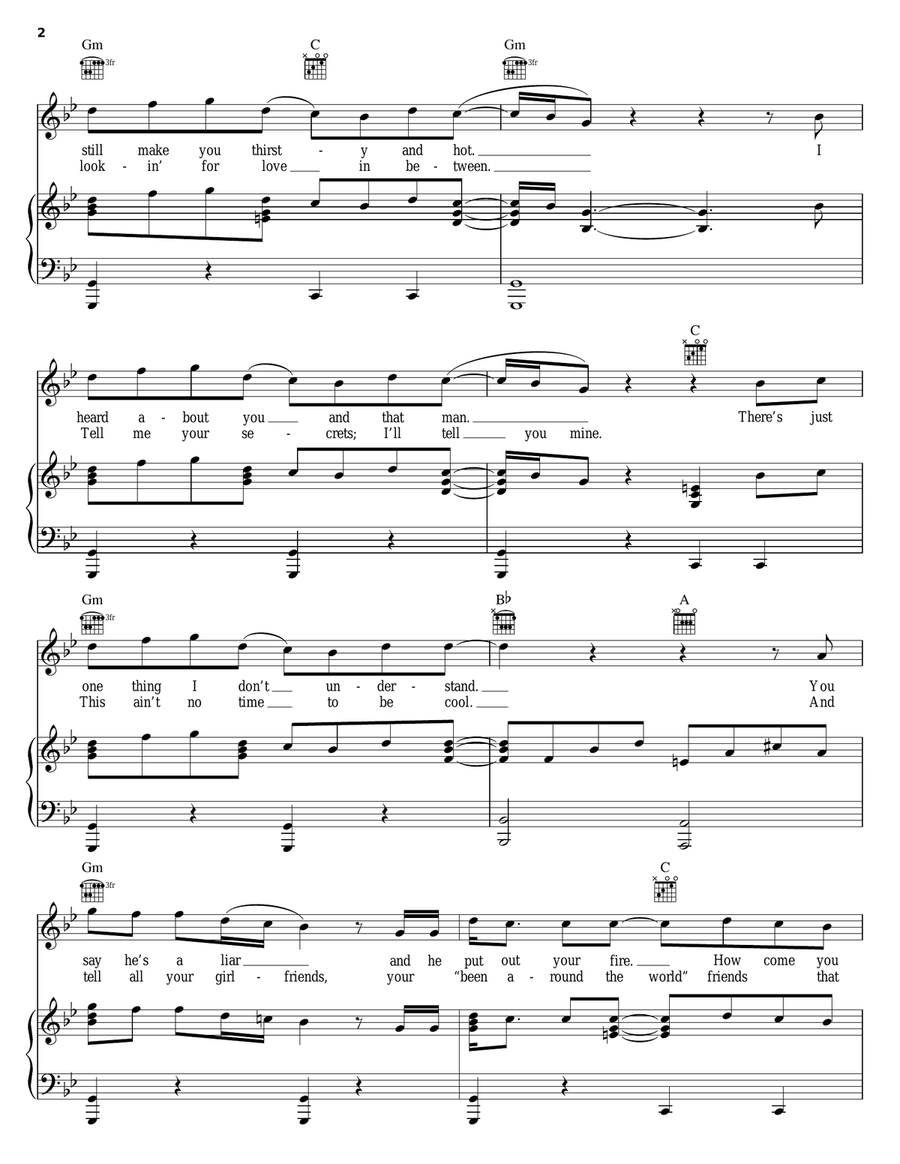 Victim Of Love Piano, Vocal, Guitar scores gallery preview page 2