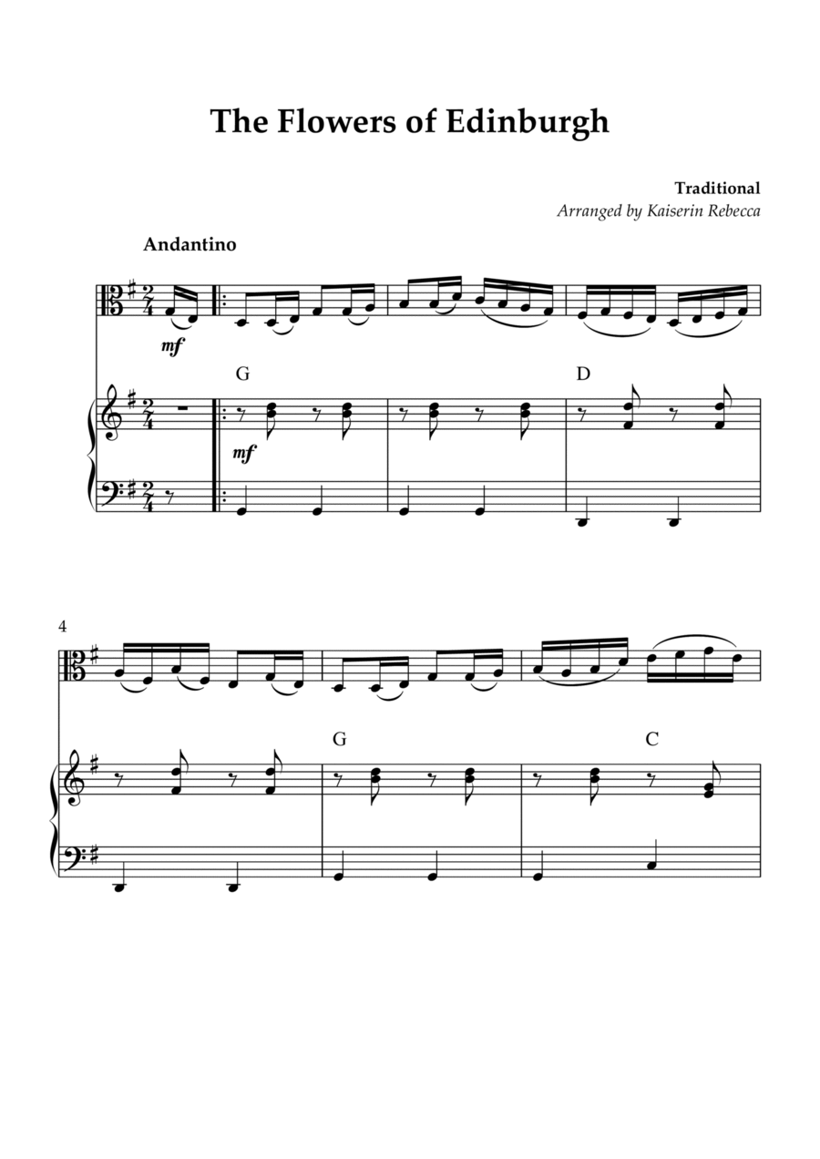 The Flowers of Edinburgh Viola scores gallery preview page 1