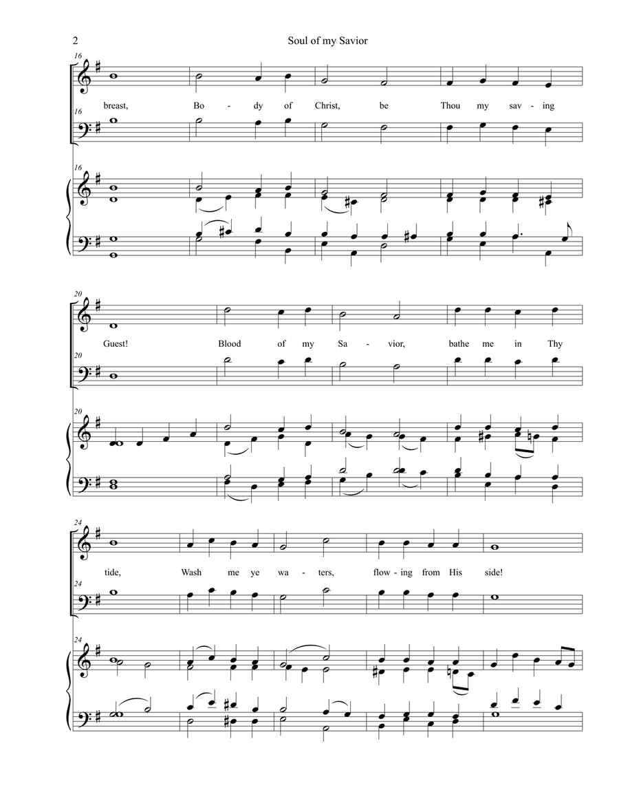 Soul of my Savior (Anima Christi) 4-Part scores gallery preview page 2