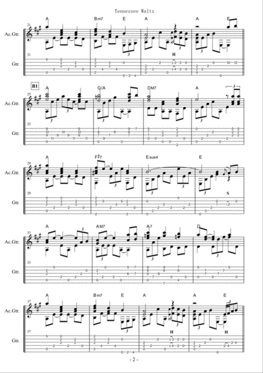 Tennessee Waltz Tennessee Waltz Electric Guitar scores gallery preview page 2