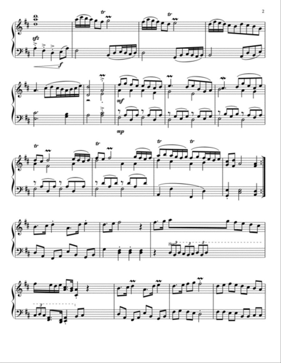 Piano Sonata No.1 In D Major Piano Solo scores gallery preview page 2