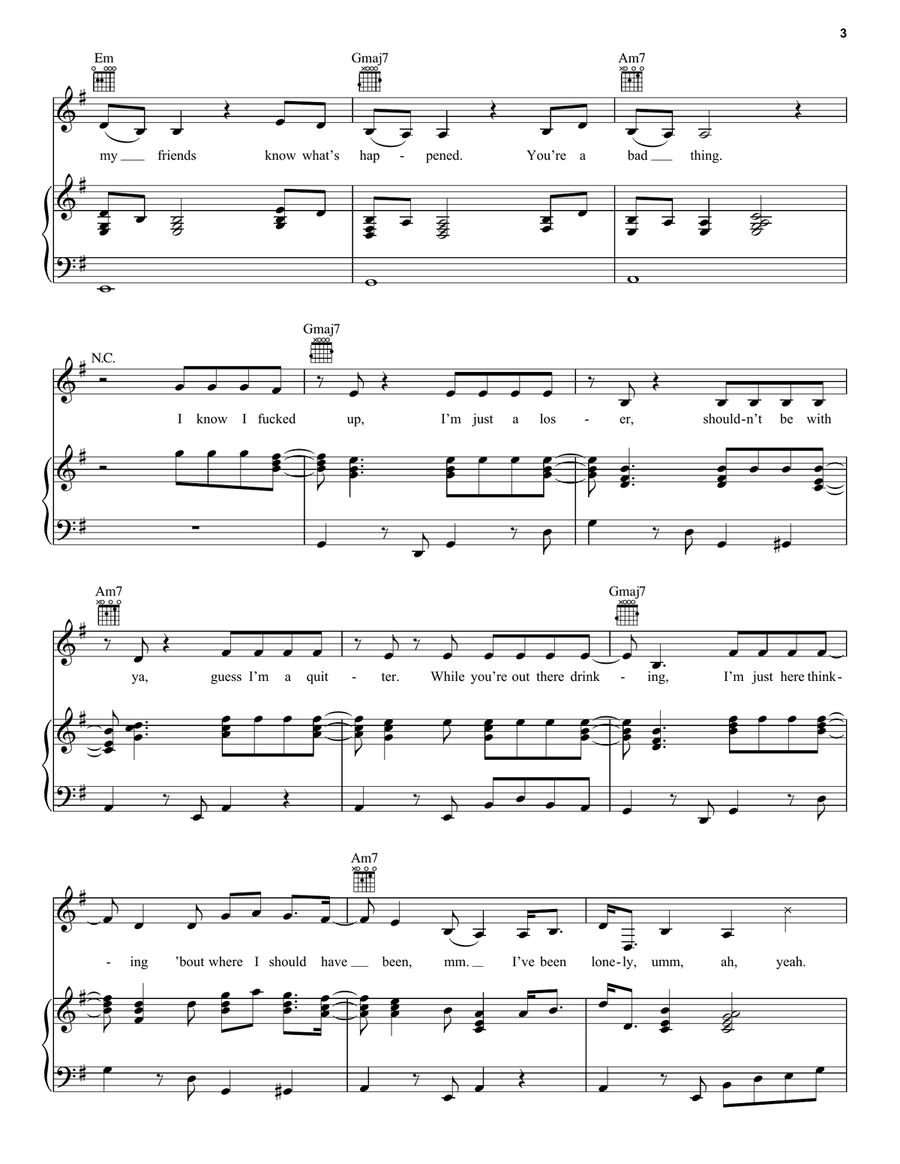 Supalonely Supalonely Piano, Vocal, Guitar scores gallery preview page 3