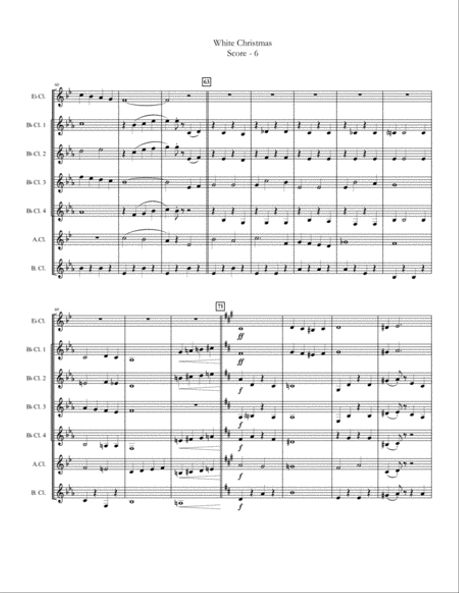 White Christmas Clarinet Choir scores gallery preview page 6