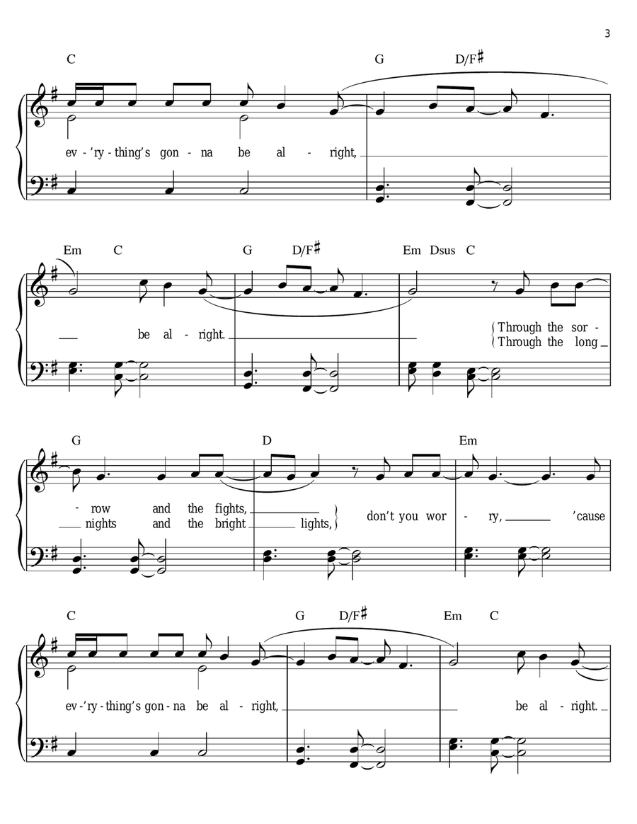 Be Alright Be Alright Easy Piano scores gallery preview page 3