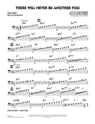 There Will Never Be Another You - Bass Clef Solo Sheet