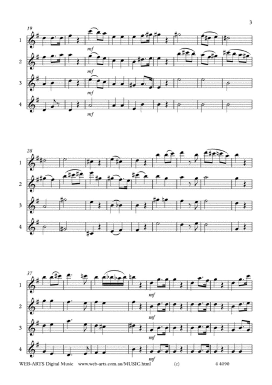 WEDDING MARCH from Lohengrin for 4 flutes - WAGNER Flute Quartet scores gallery preview page 3