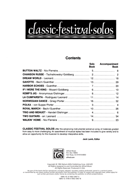 Classic Festival Solos (B-flat Bass Clarinet), Volume 1