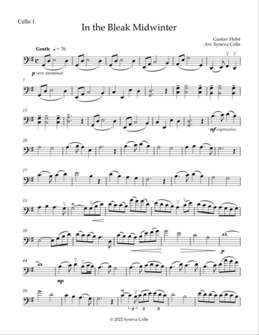 In the Bleak Midwinter String Duet scores gallery preview page 4