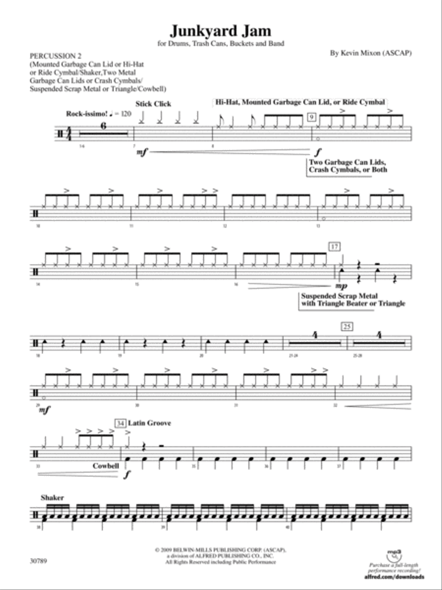 Junkyard Jam: 2nd Percussion Concert Band scores gallery preview page 1