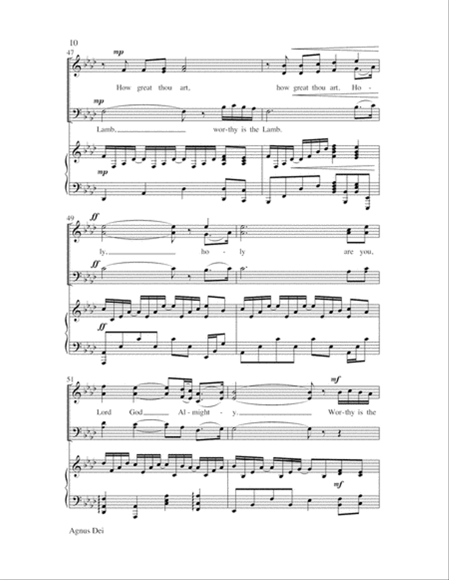 Agnus Dei with How Great Thou Art 3-Part scores gallery preview page 10